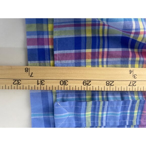 Ralph Lauren Button Down Shirt Mens XL Blue Plaid Short Sleeve  Classic Fit Cott - Picture 10 of 11